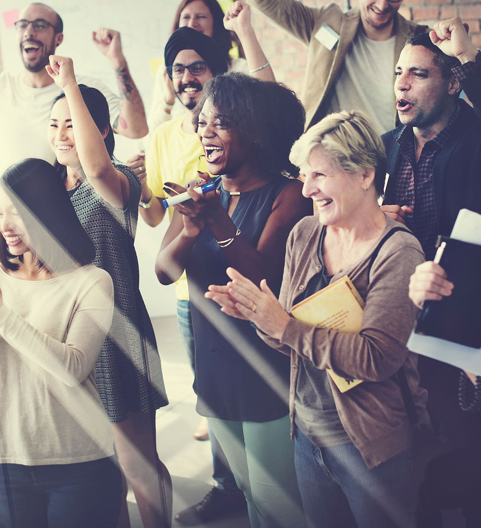 Diverse Group Cheering